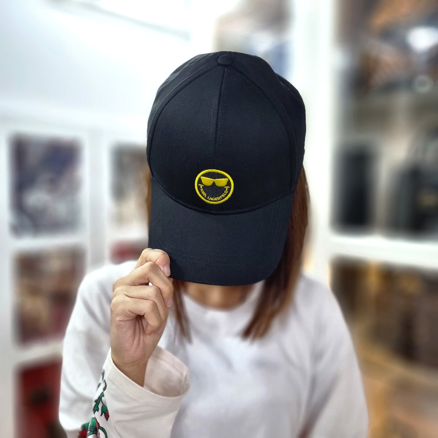 Karl Lagerfeld X Smiley World Cap 100% Organic Cotton (Black/Yellow)