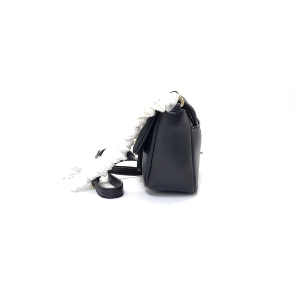 Karl Lagerfeld Agyness Faux Leather Crossbody Bag Shw (Black)