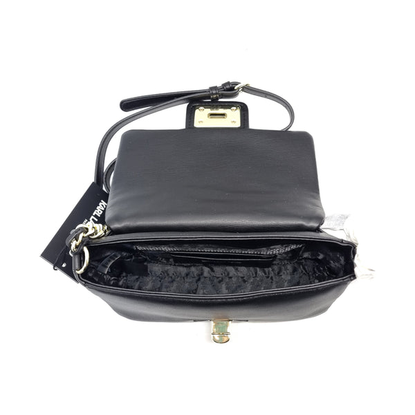 Karl Lagerfeld Agyness Faux Leather Crossbody Bag Shw (Black)