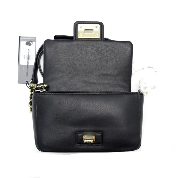 Karl Lagerfeld Agyness Faux Leather Crossbody Bag Shw (Black)