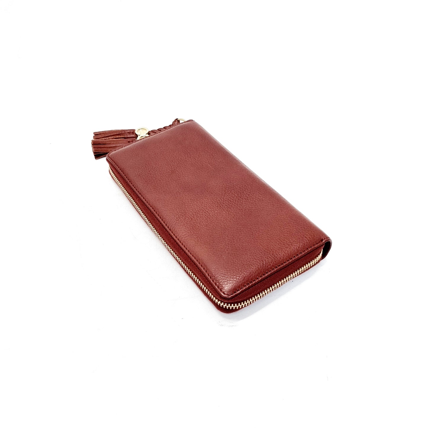 Gucci Zip Around Tassle Leather Wallet Ghw (Brown)