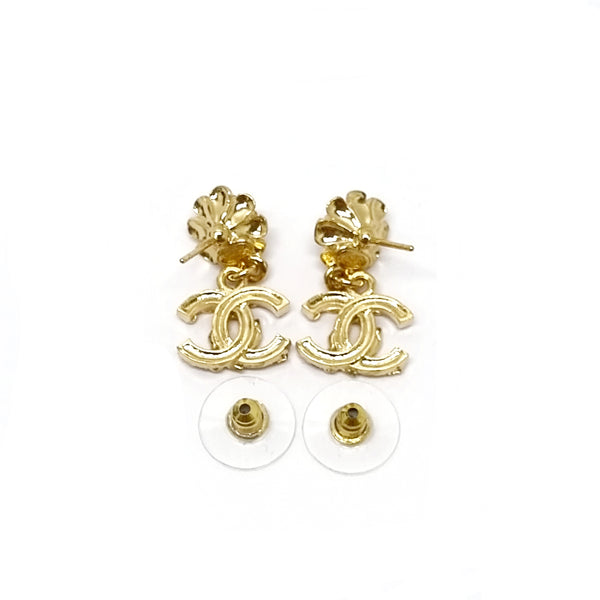 Chanel Earrings Pearl With CC Dangling Logo