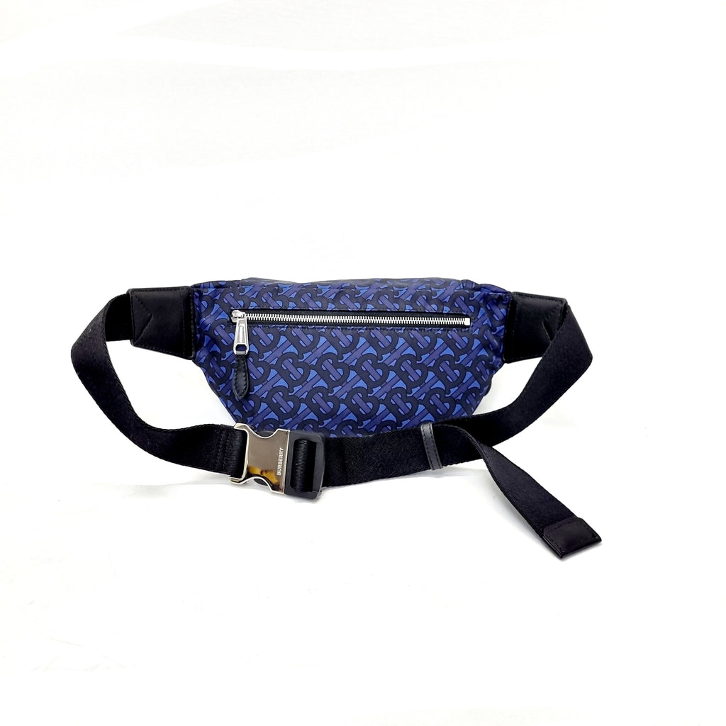 Blue Burberry Monogram TB E Canvas Sonny Belt Bag