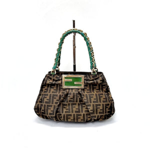 Fendi Mia Zucca Print Canvas Hobo Bag Ghw (Brown)