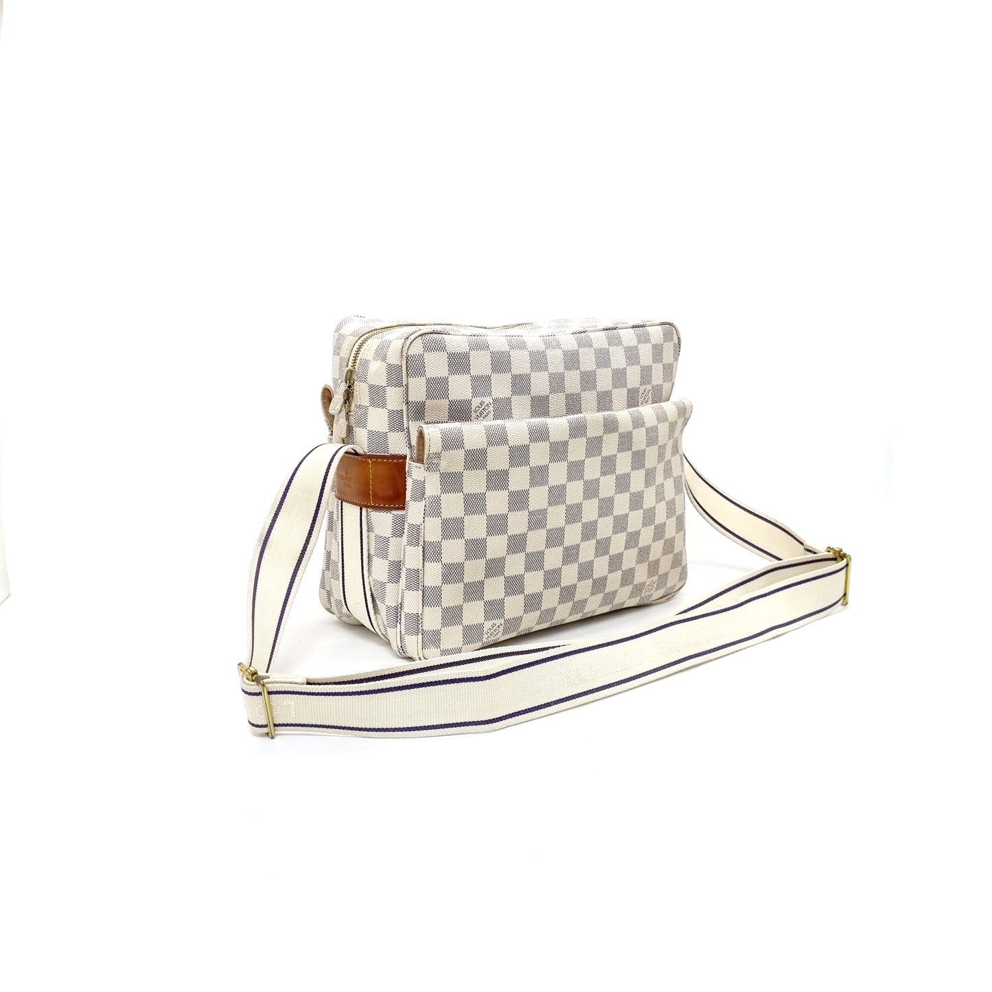 Louis Vuitton Naviglio Messenger Bag Damier Azur Ghw