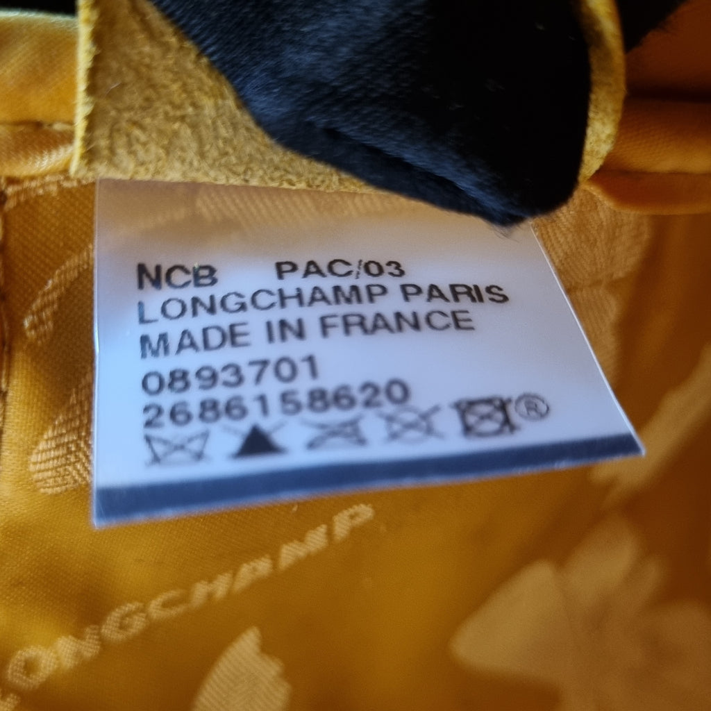 Longchamp Roseau Croc Embossed Leather Shoulder Bag Ghw (Yellow