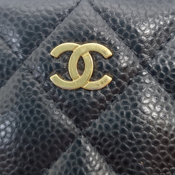 Chanel Wallet Zippy Long Caviar Ghw (Black)