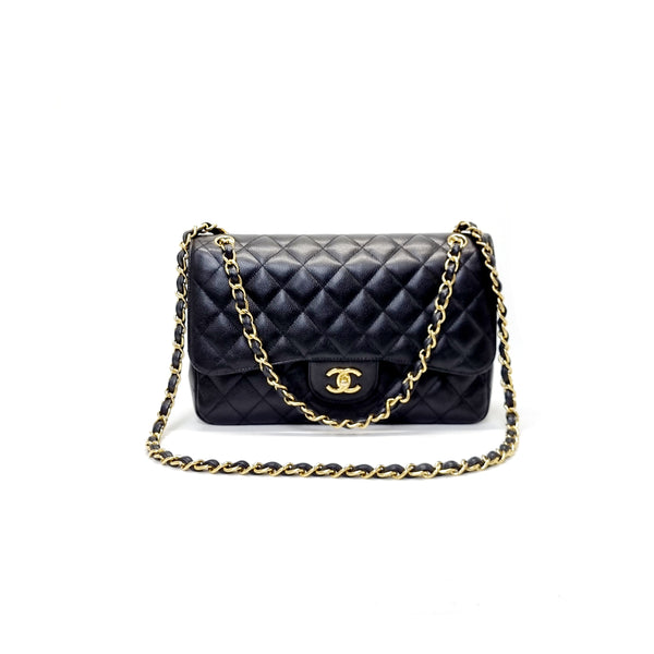 Chanel Classic Jumbo Double Flap Caviar Ghw (Black)