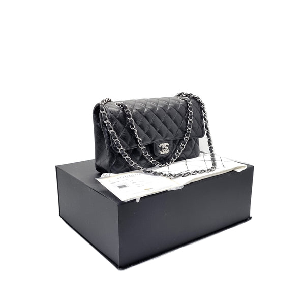 Chanel Classic Medium Double Flap Caviar Shw (Black)