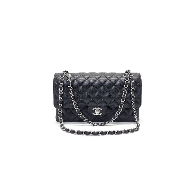 Chanel Classic Medium Double Flap Caviar Shw (Black)