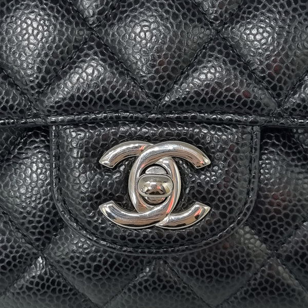 Chanel Classic Medium Double Flap Caviar Shw (Black)