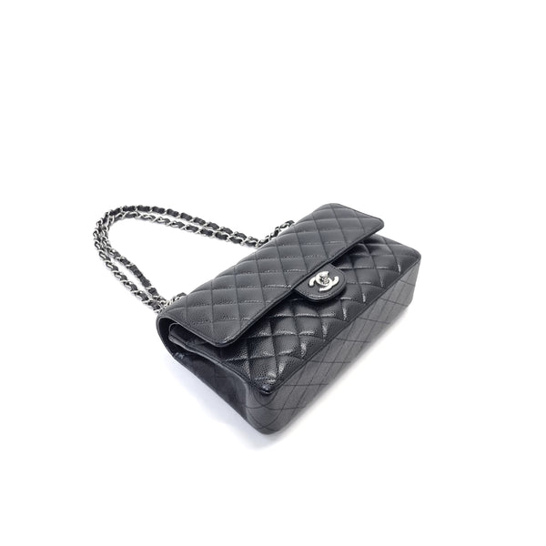 Chanel Classic Medium Double Flap Caviar Shw (Black)