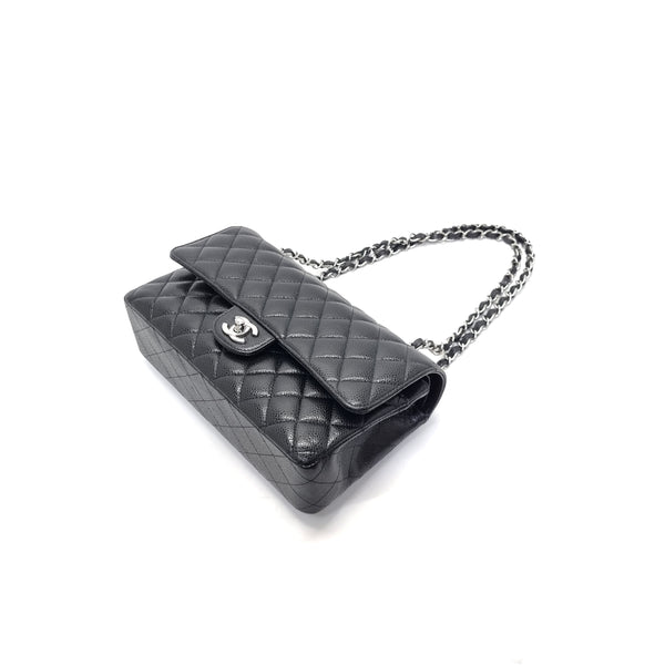 Chanel Classic Medium Double Flap Caviar Shw (Black)