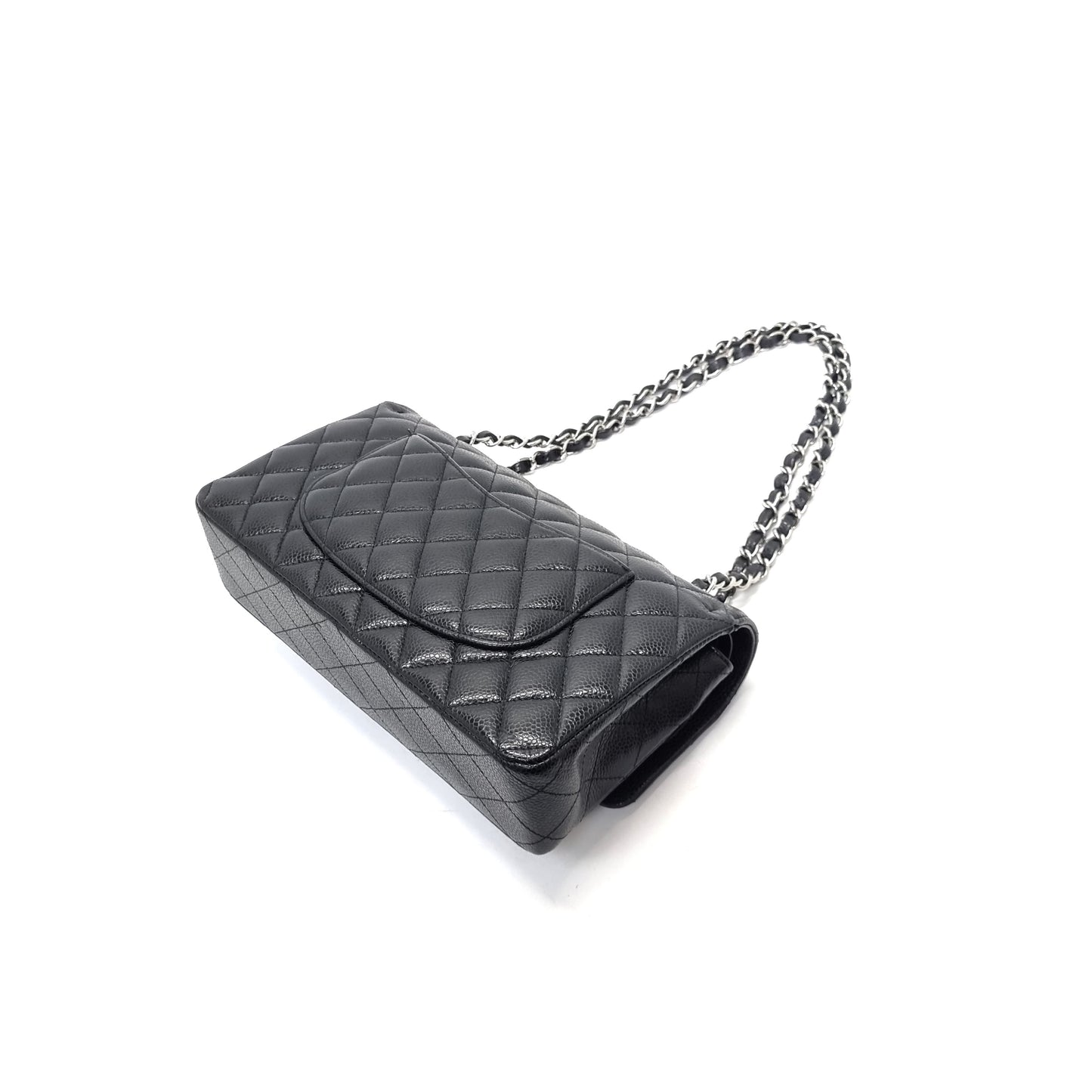 Chanel Classic Medium Double Flap Caviar Shw (Black)