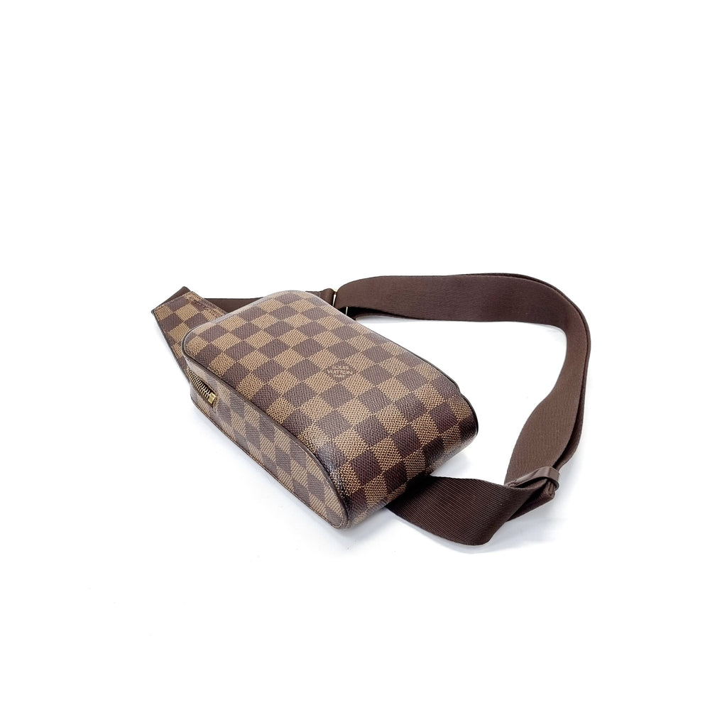 Authentic Louis Vuitton Geronimo Damier Ebene Canvas Belt Bag CA0025