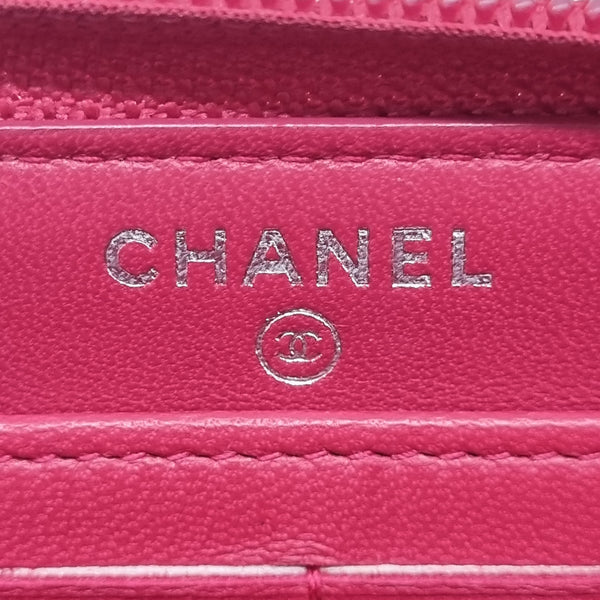 Chanel Boy Zippy Wallet Lambskin Shw (Red)