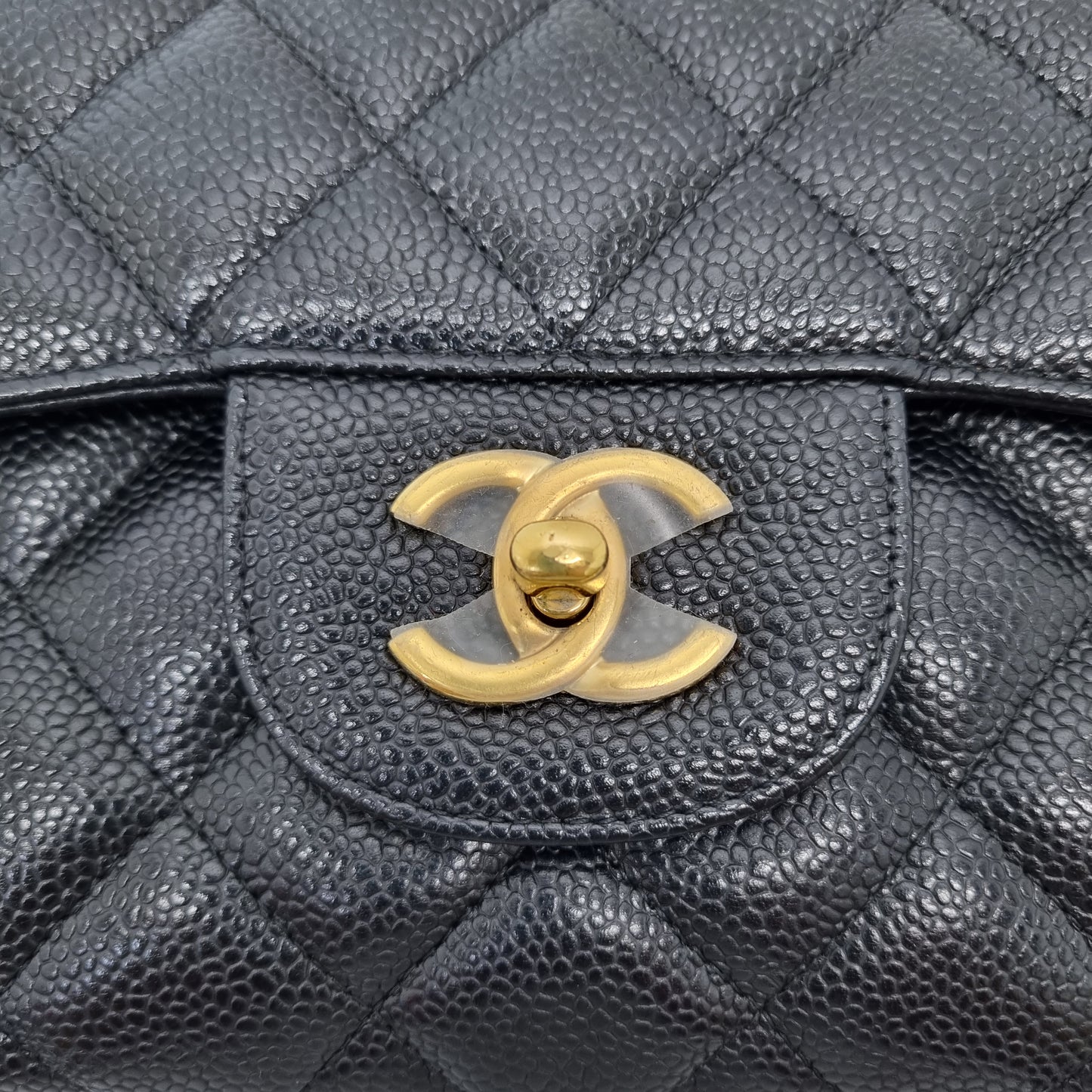 Chanel Classic Jumbo Double Flap Caviar Ghw (Black)
