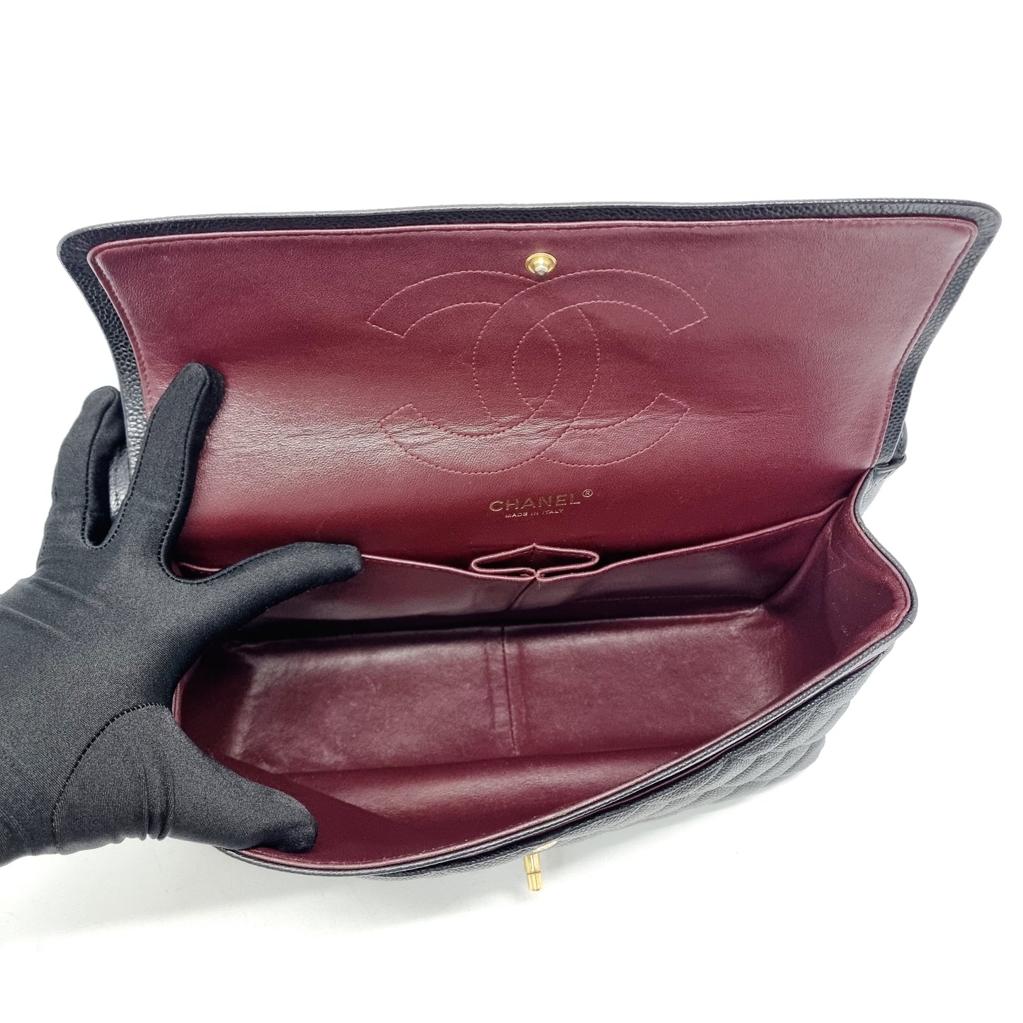 Chanel Classic Jumbo Double Flap Caviar Ghw (Black)