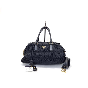 Prada B1407L Gaufre Nylon Tote Ghw (Black)