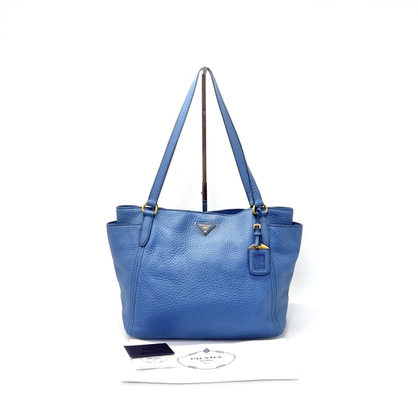 Prada BR4970 Vitello Daino Leather Shoulder Bag Ghw (Cobalto-Blue)