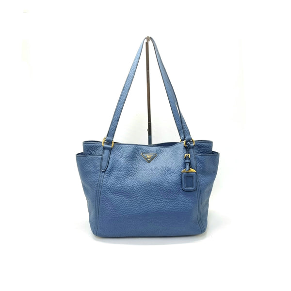 Prada BR4970 Vitello Daino Leather Shoulder Bag Ghw (Cobalto-Blue)