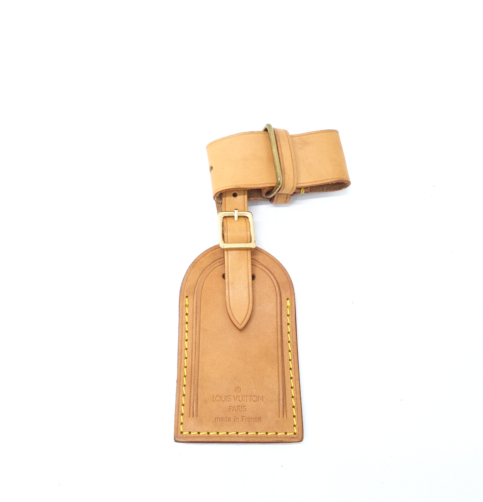 Louis Vuitton Name Tag With Handle Holder Cowhide Leather (Beige