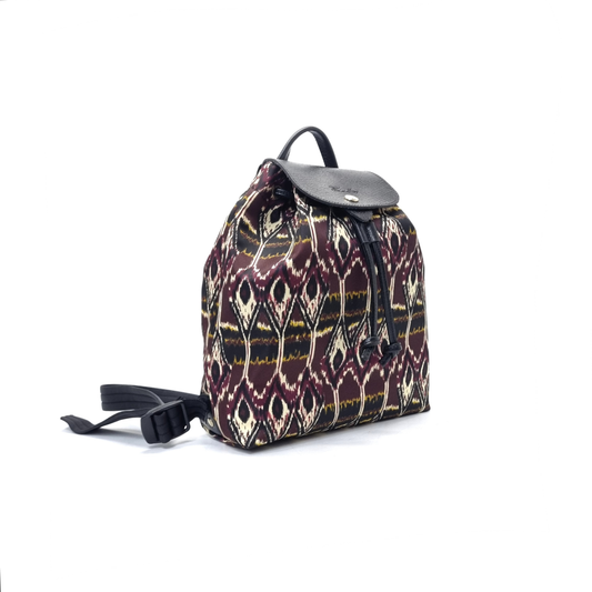 Longchamp Lepliage Ikat Backpack Nylon Ghw (Burgundy)