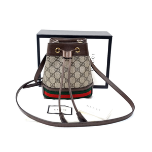 Gucci Ophidia GG Mini Bucket Bag Ghw (Ebony/Brown)