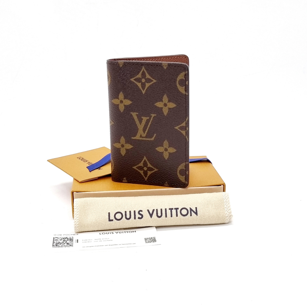 LOUIS VUITTON Pocket Organizer Monogram Canvas Wallet Brown-US