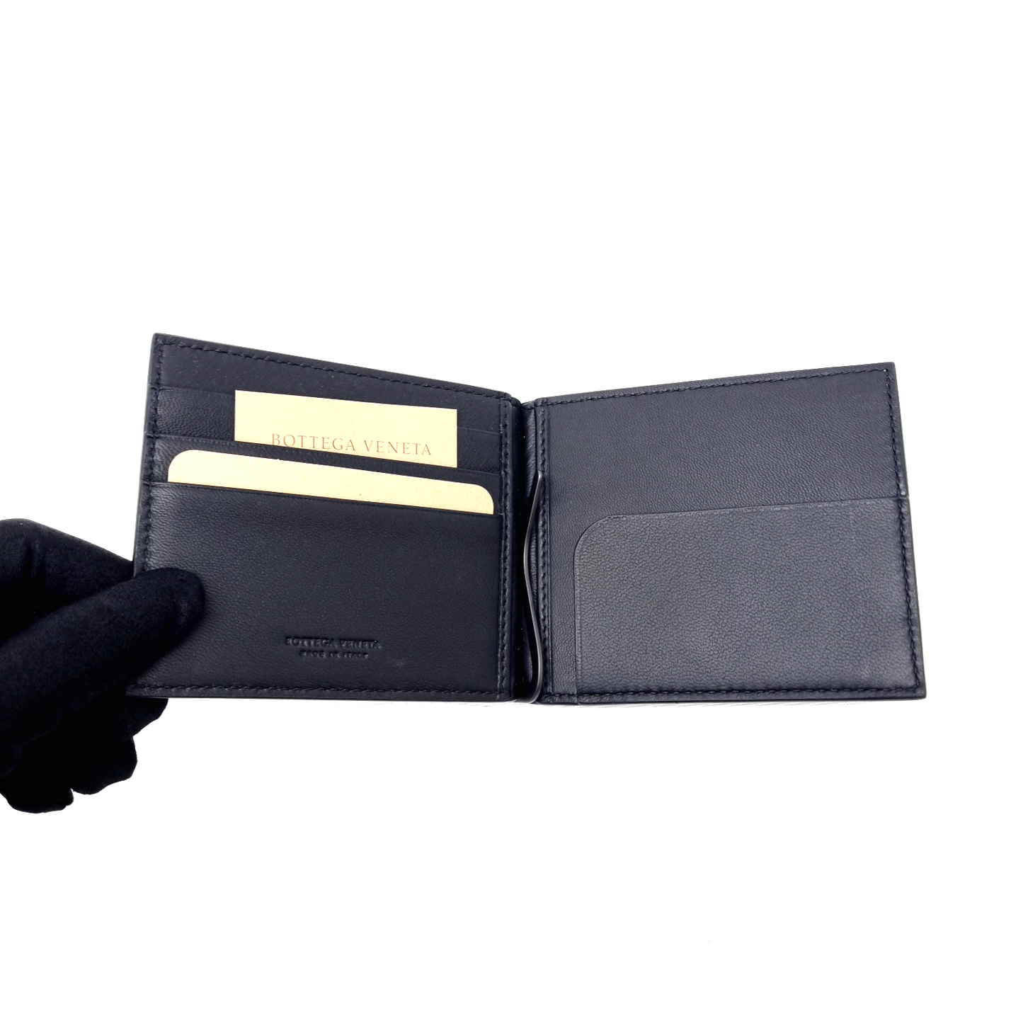 Bottega Veneta Wallet Clip Intrecciato Leather (Black)