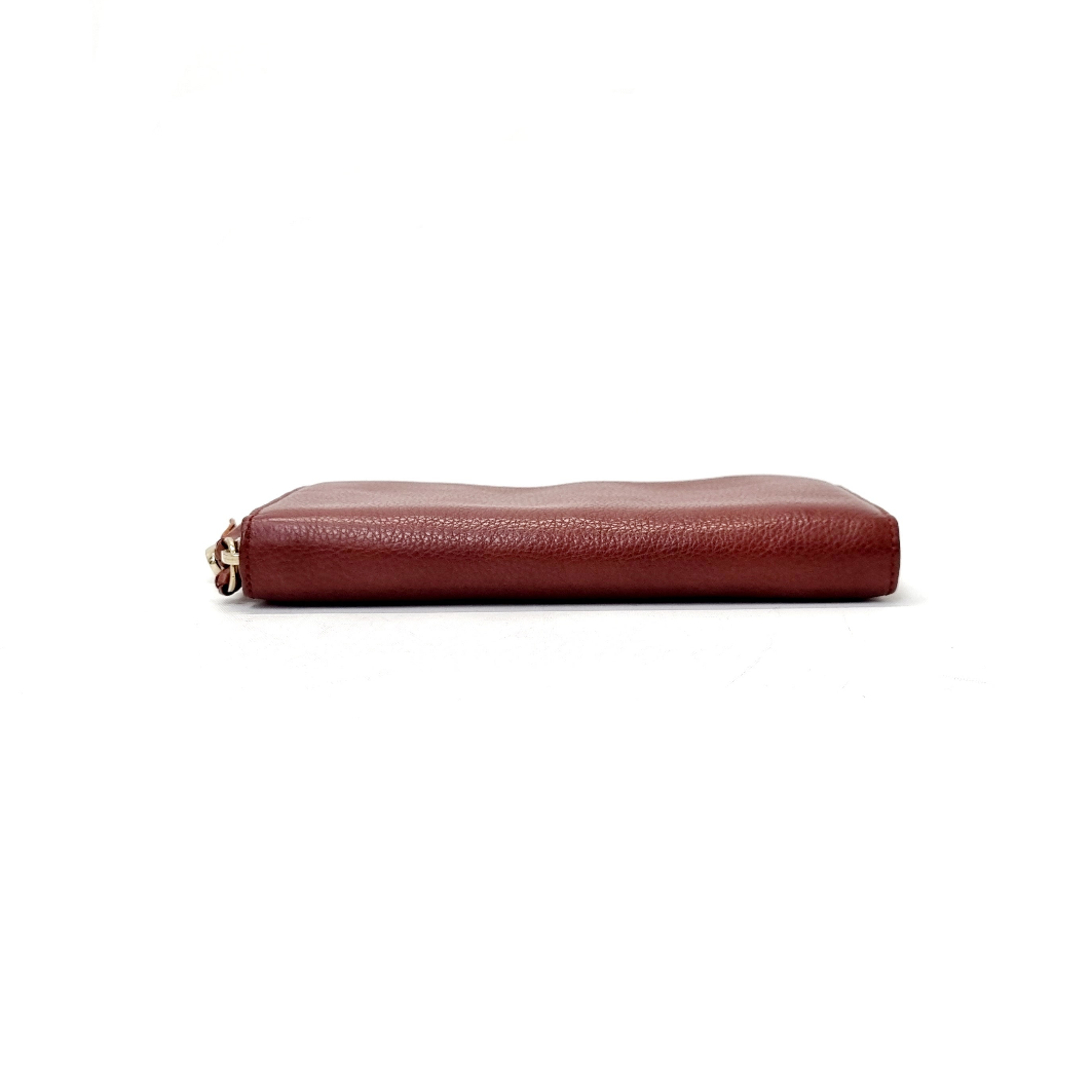 Gucci Zip Around Tassle Leather Wallet Ghw (Brown)