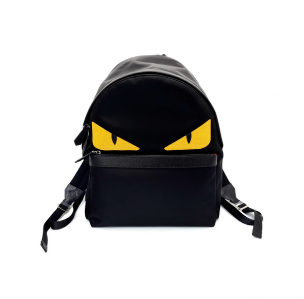 Fendi Backpack Bugs Nylon Leather Shw (Black)