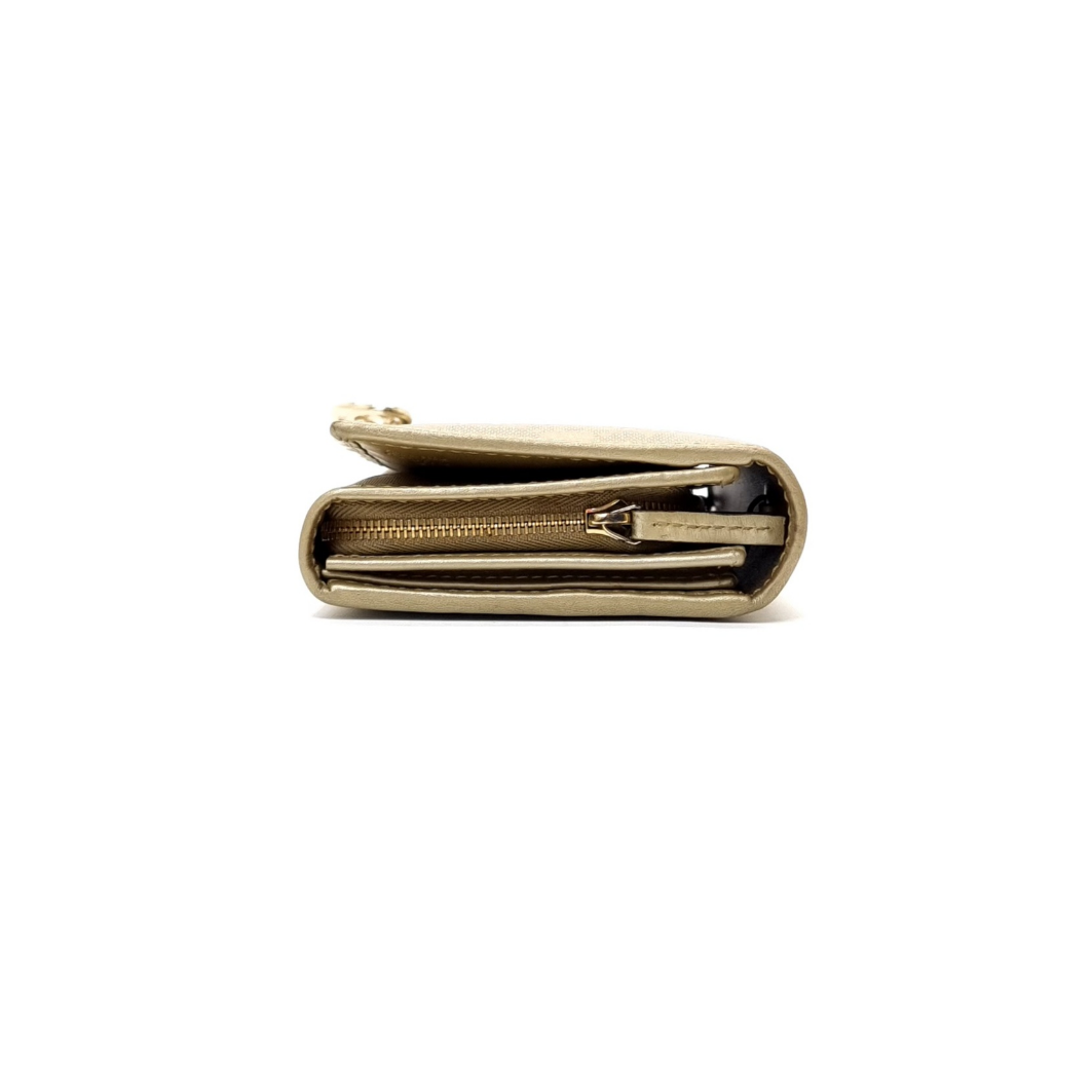 Gucci GG Imprime Canvas Wallet On Chain Ghw (Metallic Gold