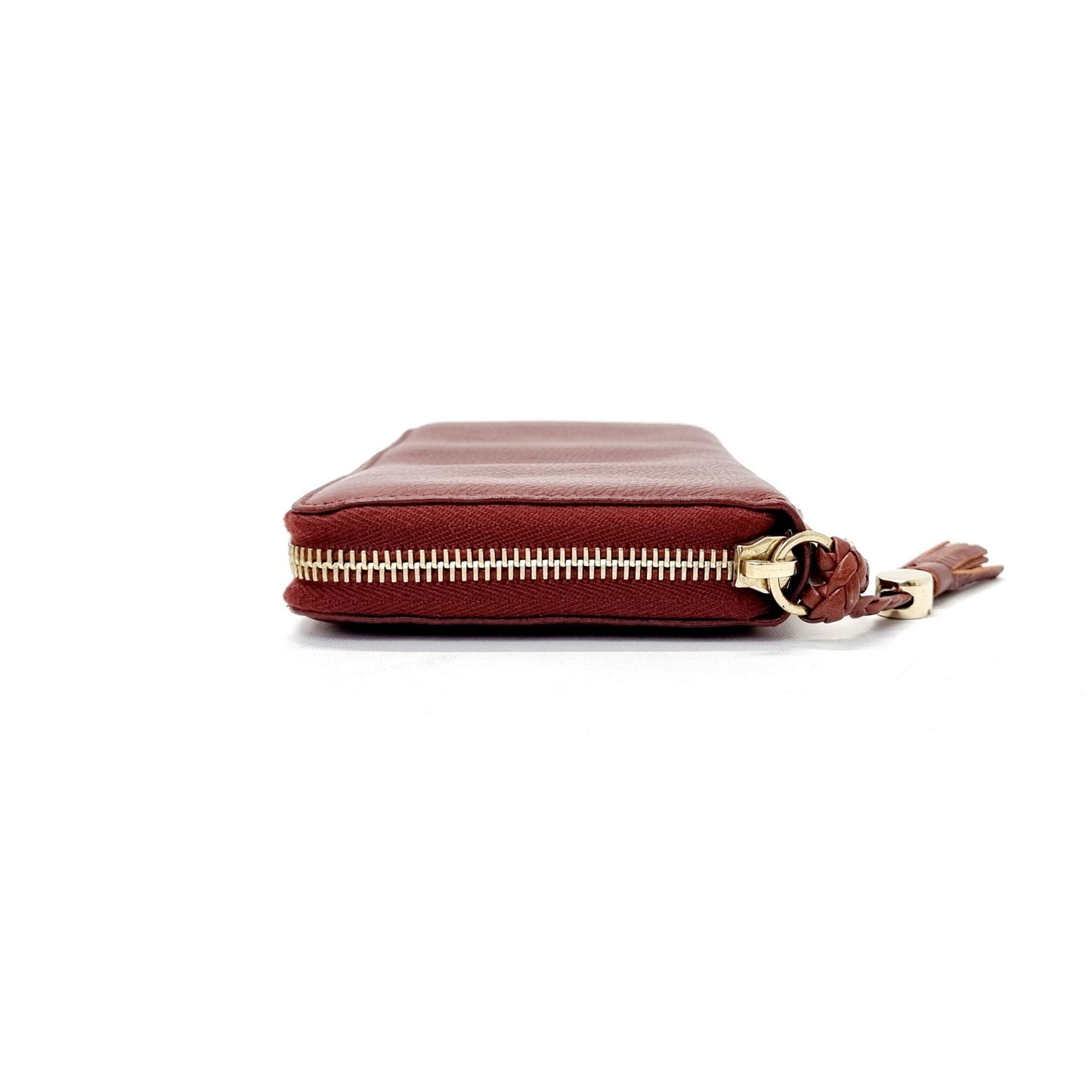 Gucci Zip Around Tassle Leather Wallet Ghw (Brown)