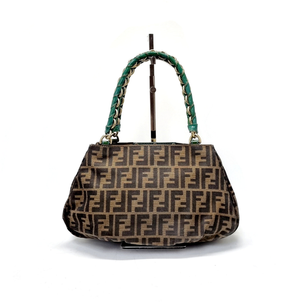 Fendi Mia Zucca Print Canvas Hobo Bag Ghw (Brown)