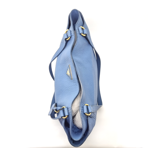 Prada BR4970 Vitello Daino Leather Shoulder Bag Ghw (Cobalto-Blue)