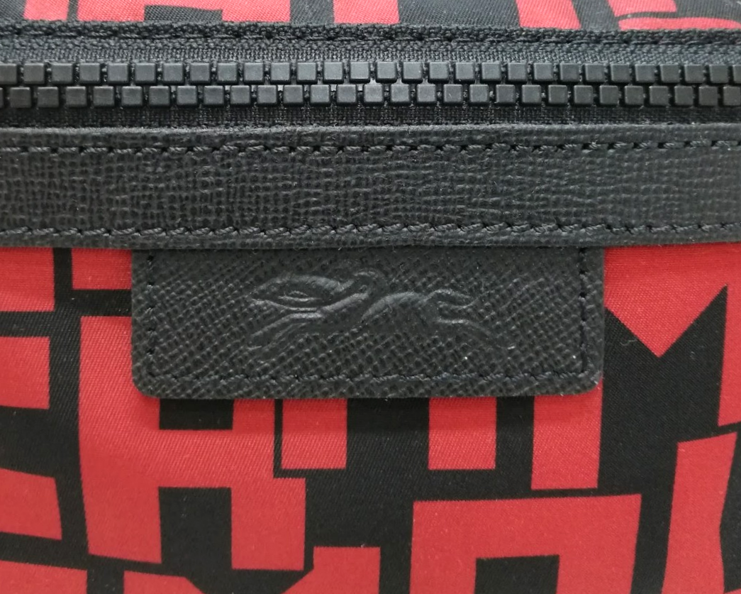 Longchamp Bumbag LPG Canvas Cowhide Leather (Red/Black)