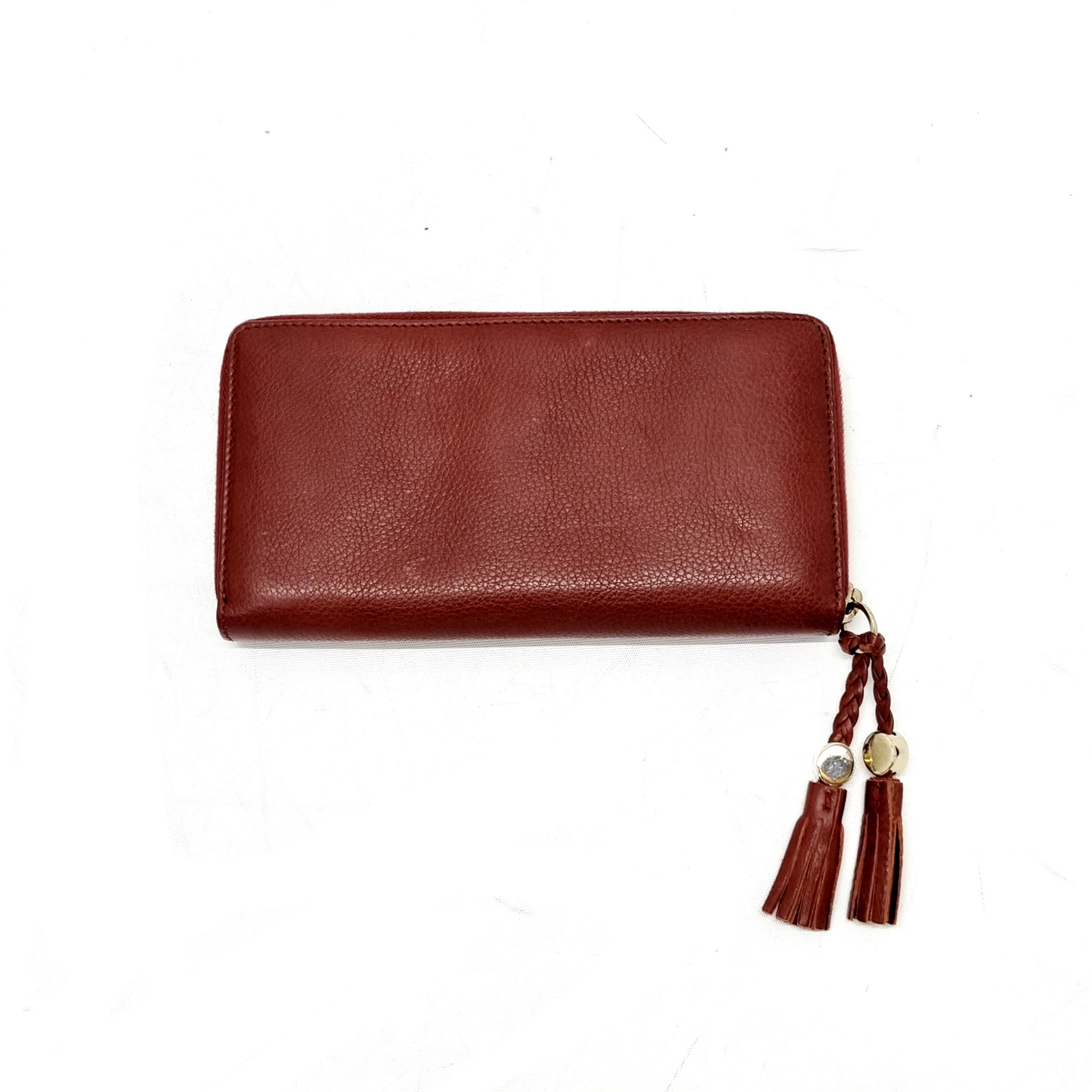 Gucci Zip Around Tassle Leather Wallet Ghw (Brown)
