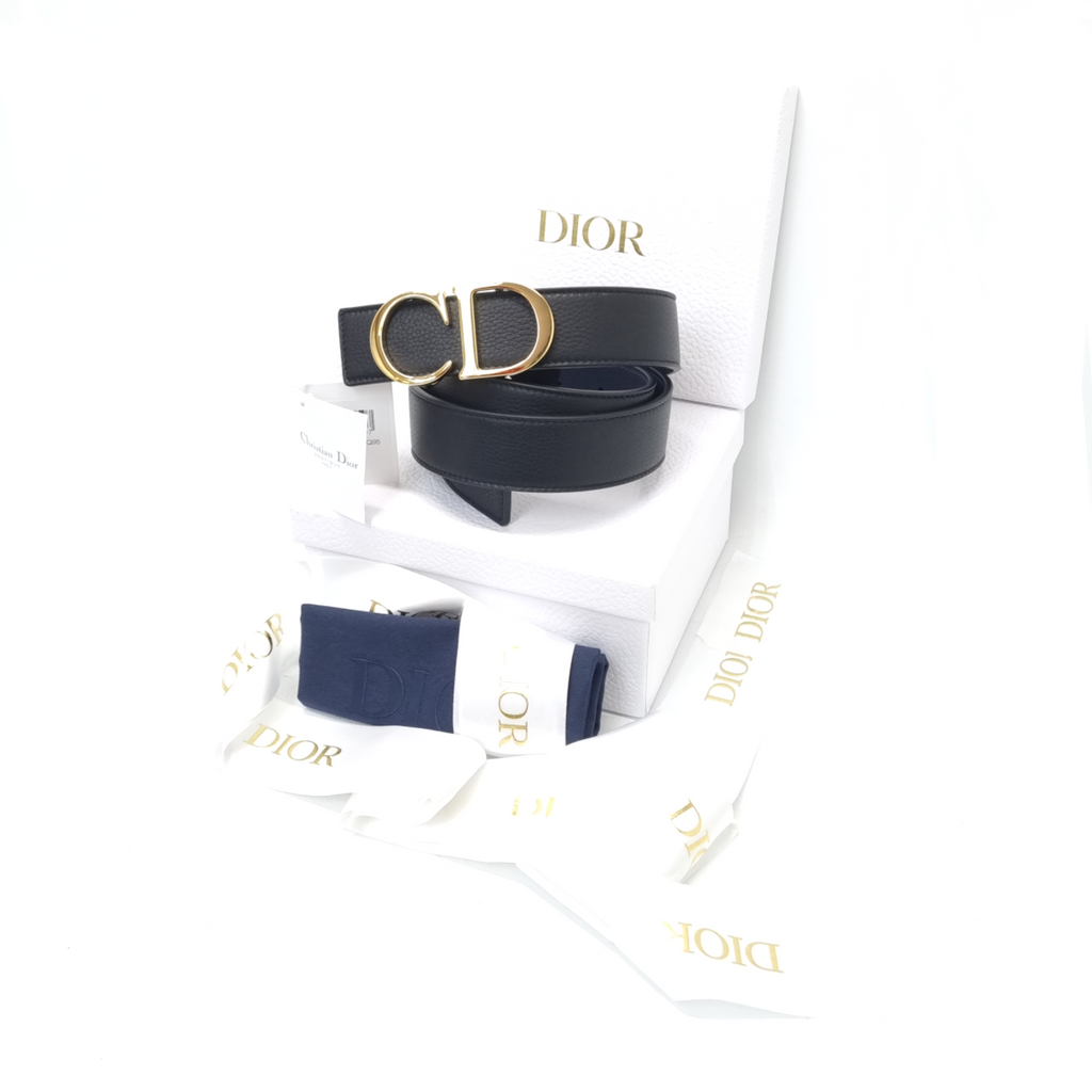 Dior Men's Grained Calfskin Belt