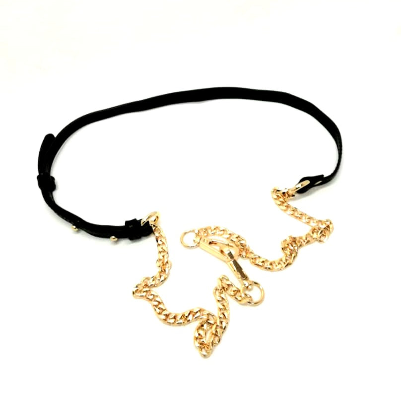 VLB Bag Strap Half Leather Chain  Ghw