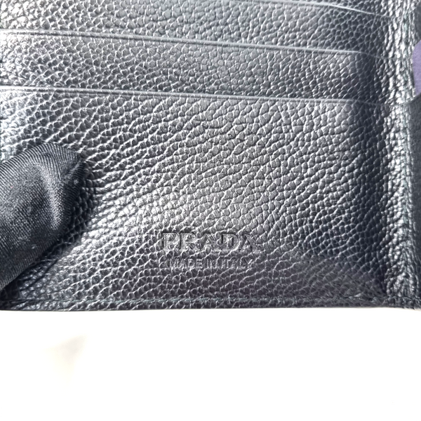 Prada 2MO912 Wallet Bifold Vitello Micro Grain (Black)