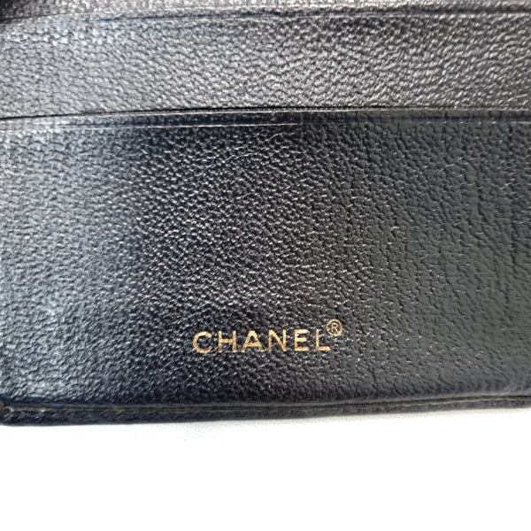 Chanel Wallet Bifold/Passport Holder Caviar Ghw (Black)