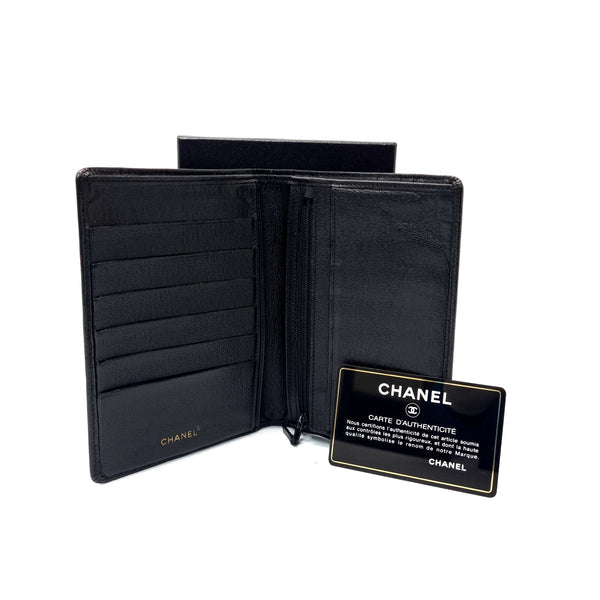 Chanel Wallet Bifold/Passport Holder Caviar Ghw (Black)