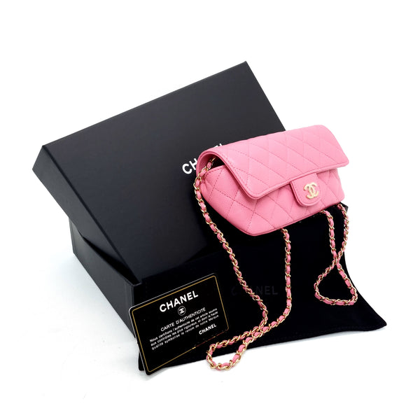 Chanel Glasses Case With Classic Chain Caviar Ghw (Pink) – ValiseLaBel