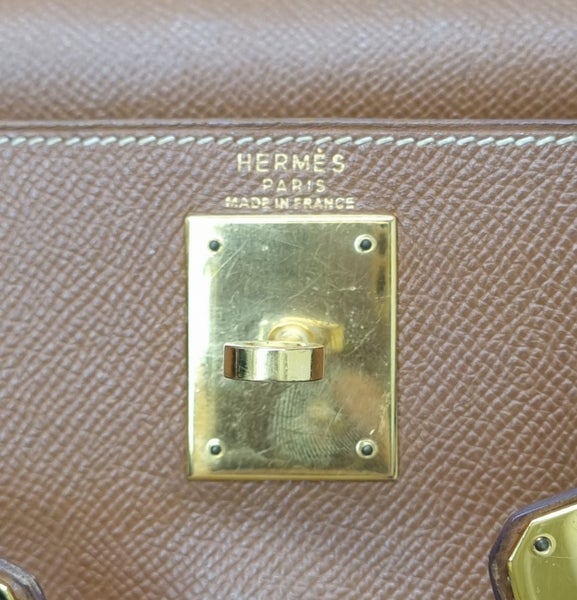 Hermes Kelly 28 Vintage Courchevel Leather Ghw (Gold Camel)