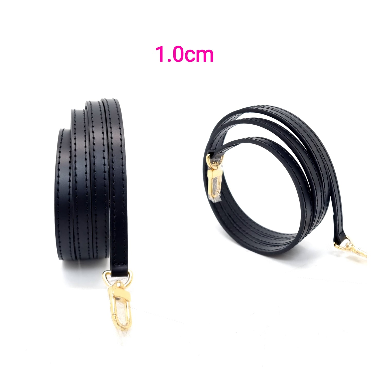 VLB Bag Strap Leather Adjustable Black Ghw