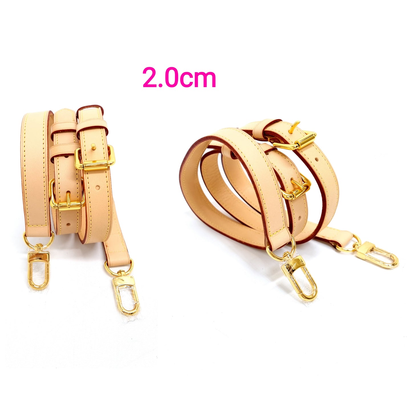 VLB Bag Strap Leather Adjustable Yellow Ghw