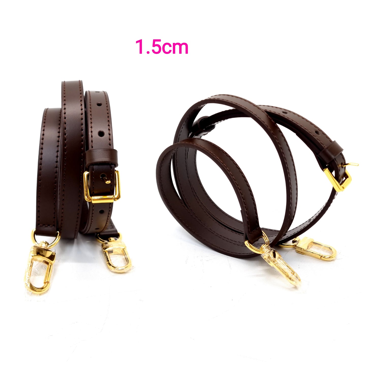 VLB Bag Strap Leather Adjustable Coffee Ghw