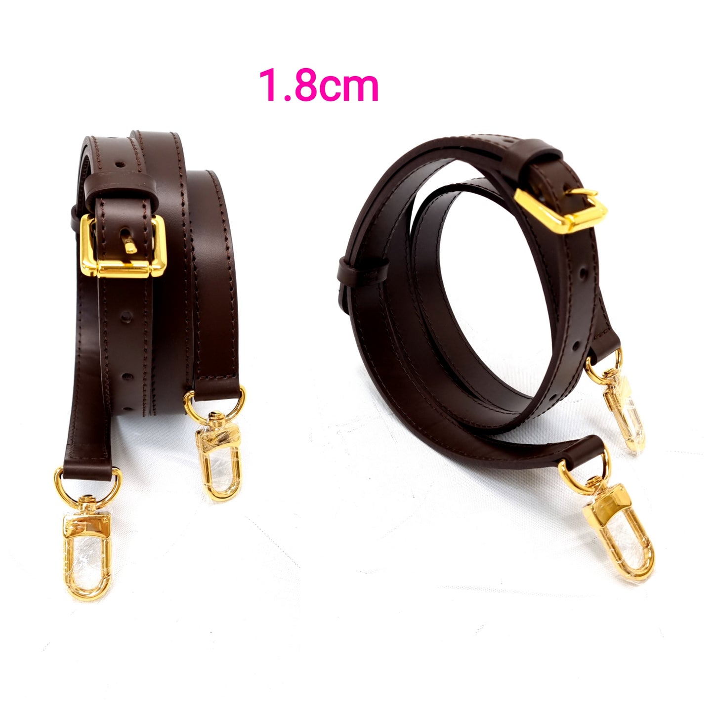 VLB Bag Strap Leather Adjustable Coffee Ghw