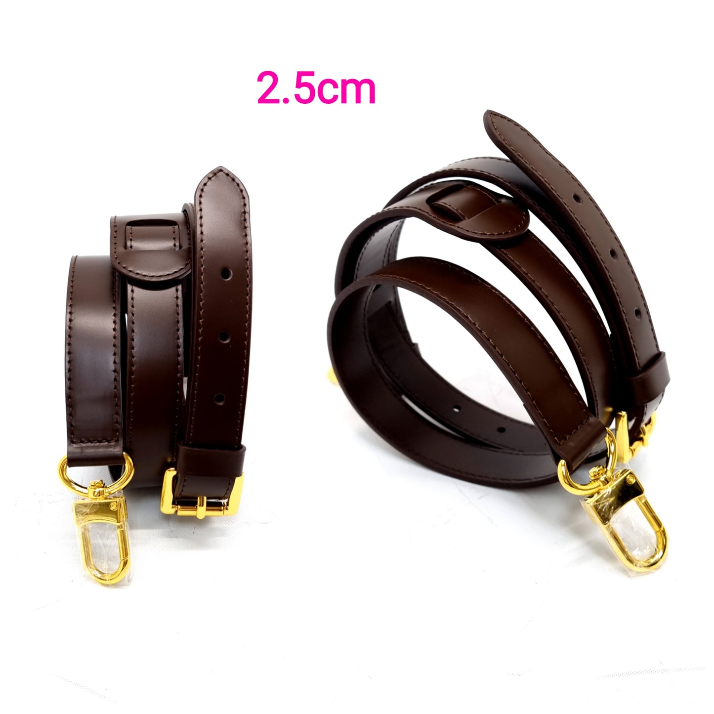 VLB Bag Strap Leather Adjustable Coffee Ghw
